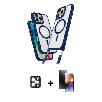 MARSİLYAN™- iPhone 16 Pro Max Kılıf Atlas Doku Koleksiyonu - Siyah 3D Antistatik Mat Seramik Nano Ekran Koruyucu + PVD Metal Kamera Lens - GD