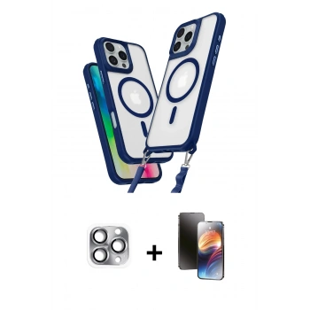 MARSİLYAN™- iPhone 16 Pro Max Kılıf Atlas Doku Koleksiyonu - Siyah 3D Antistatik Mat Seramik Nano Ekran Koruyucu + Pers Alüminyum Kamera Lens - GI