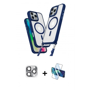 MARSİLYAN™- iPhone 16 Pro Max Kılıf Atlas Doku Koleksiyonu - Siyah 3D Antistatik Seramik Nano Ekran Koruyucu + Pers Alüminyum Kamera Lens - GI