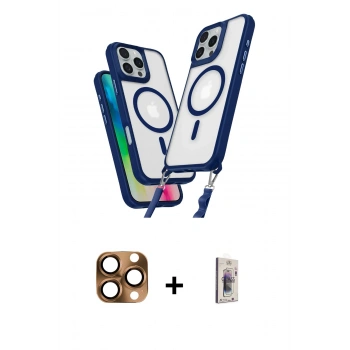 MARSİLYAN™- iPhone 16 Pro Max Kılıf Atlas Doku Koleksiyonu - Siyah Bilvis 3D Cam Ekran Koruyucu + Pers Alüminyum Kamera Lens - CLTM