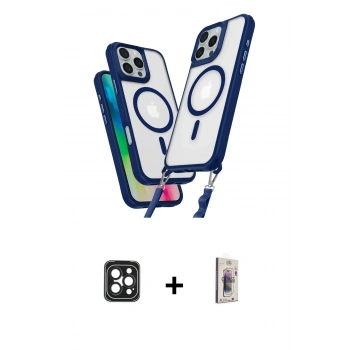 MARSİLYAN™- iPhone 16 Pro Max Kılıf Atlas Doku Koleksiyonu - Siyah Bilvis 3D Cam Ekran Koruyucu + PVD Metal Kamera Lens - SH