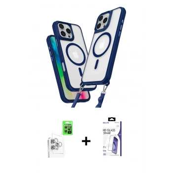 MARSİLYAN™- iPhone 16 Pro Max Kılıf Atlas Doku Koleksiyonu - Siyah Bilvis 3X AR HD Cam Ekran Koruyucu + Raze Metal Kamera Lens - BZ