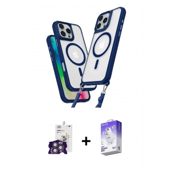 MARSİLYAN™- iPhone 16 Pro Max Kılıf Atlas Doku Koleksiyonu - Siyah Bilvis 5in1 3D Magic Cam Ekran Koruyucu + Bilvis Titan Kamera Lens - GS