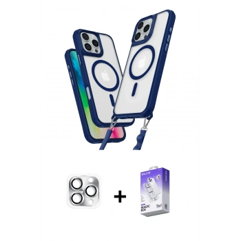 MARSİLYAN™- iPhone 16 Pro Max Kılıf Atlas Doku Koleksiyonu - Siyah Bilvis 5in1 3D Magic Cam Ekran Koruyucu + Pers Alüminyum Kamera Lens - GS