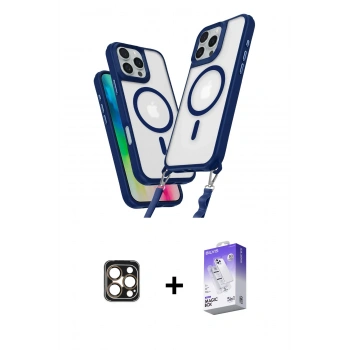 MARSİLYAN™- iPhone 16 Pro Max Kılıf Atlas Doku Koleksiyonu - Siyah Bilvis 5in1 3D Magic Cam Ekran Koruyucu + PVD Metal Kamera Lens - GD
