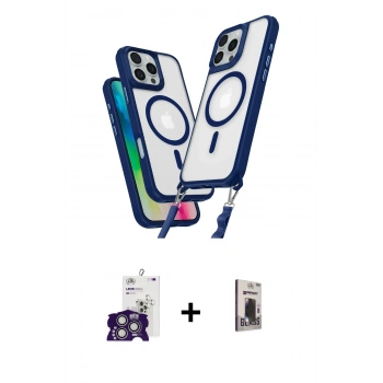 MARSİLYAN™- iPhone 16 Pro Max Kılıf Atlas Doku Koleksiyonu - Siyah Bilvis Hayalet Cam Ekran Koruyucu + Bilvis Titan Kamera Lens - GS