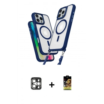 MARSİLYAN™- iPhone 16 Pro Max Kılıf Atlas Doku Koleksiyonu - Siyah Buffer Cam Ekran Koruyucu + PVD Metal Kamera Lens - GS