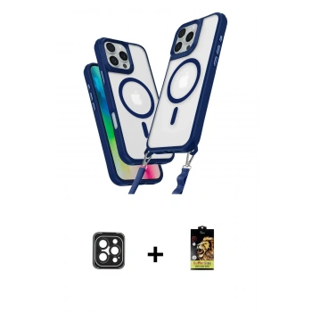 MARSİLYAN™- iPhone 16 Pro Max Kılıf Atlas Doku Koleksiyonu - Siyah Buffer Cam Ekran Koruyucu + PVD Metal Kamera Lens - SH