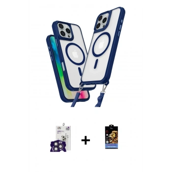 MARSİLYAN™- iPhone 16 Pro Max Kılıf Atlas Doku Koleksiyonu - Siyah Buffer Hayalet Cam Ekran Koruyucu + Bilvis Titan Kamera Lens - TMGI