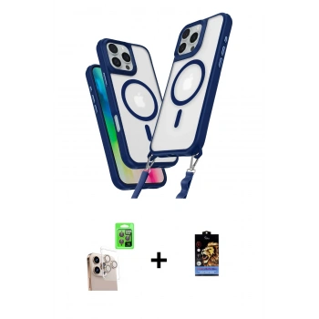 MARSİLYAN™- iPhone 16 Pro Max Kılıf Atlas Doku Koleksiyonu - Siyah Buffer Hayalet Cam Ekran Koruyucu + Raze Metal Kamera Lens - NLGY