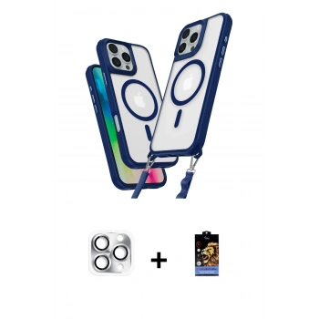 MARSİLYAN™- iPhone 16 Pro Max Kılıf Atlas Doku Koleksiyonu - Siyah Buffer Hayalet Cam Ekran Koruyucu + Pers Alüminyum Kamera Lens - GS