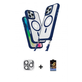 MARSİLYAN™- iPhone 16 Pro Max Kılıf Atlas Doku Koleksiyonu - Siyah Buffer Hayalet Cam Ekran Koruyucu + Pers Alüminyum Kamera Lens - GI