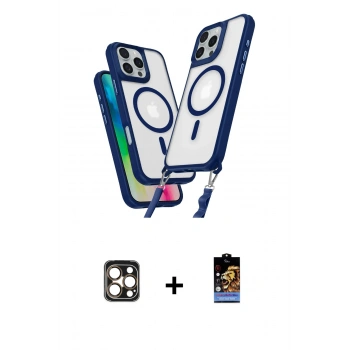 MARSİLYAN™- iPhone 16 Pro Max Kılıf Atlas Doku Koleksiyonu - Siyah Buffer Hayalet Cam Ekran Koruyucu + PVD Metal Kamera Lens - GD
