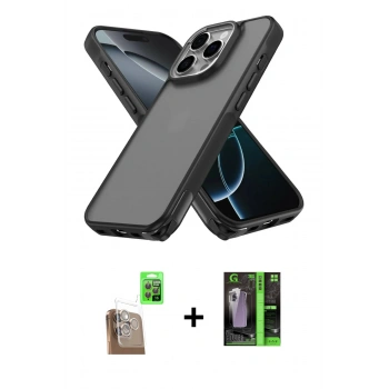 MARSİLYAN™- iPhone 16 Pro Max Kılıf Atlas Form - Şeffaf 360 Full Body Arka Koruyucu + Raze Metal Kamera Lens - CLTM