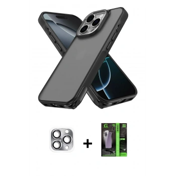 MARSİLYAN™- iPhone 16 Pro Max Kılıf Atlas Form - Şeffaf 360 Full Body Arka Koruyucu + Pers Alüminyum Kamera Lens - GI