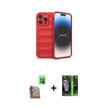 MARSİLYAN™- iPhone 16 Pro Max Kılıf Atlas Koleksiyonu - Şeffaf 360 Full Body Arka Koruyucu + Raze Metal Kamera Lens - CLTM