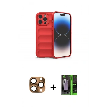 MARSİLYAN™- iPhone 16 Pro Max Kılıf Atlas Koleksiyonu - Şeffaf 360 Full Body Arka Koruyucu + Pers Alüminyum Kamera Lens - CLTM