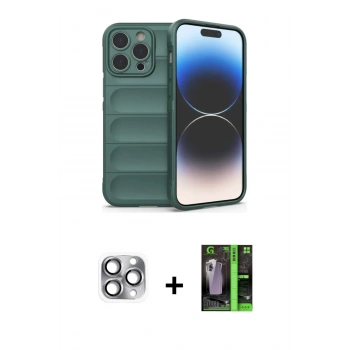 MARSİLYAN™- iPhone 16 Pro Max Kılıf Atlas Koleksiyonu - Şeffaf 360 Full Body Arka Koruyucu + Pers Alüminyum Kamera Lens - GI
