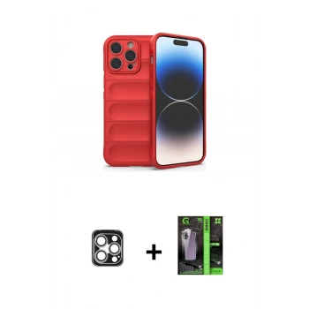 MARSİLYAN™- iPhone 16 Pro Max Kılıf Atlas Koleksiyonu - Şeffaf 360 Full Body Arka Koruyucu + PVD Metal Kamera Lens - GS