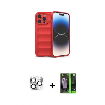 MARSİLYAN™- iPhone 16 Pro Max Kılıf Atlas Koleksiyonu - Şeffaf 360 Full Body Arka Koruyucu + Pers Alüminyum Kamera Lens - GS
