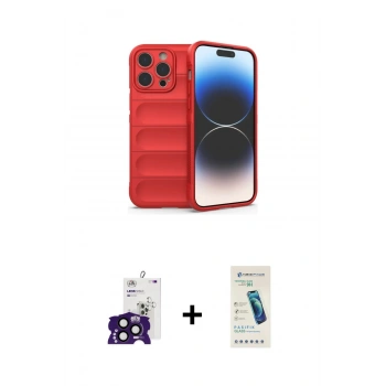 MARSİLYAN™- iPhone 16 Pro Max Kılıf Atlas Koleksiyonu - Şeffaf Pasifik Cam Ekran Koruyucu + Bilvis Titan Kamera Lens - SH