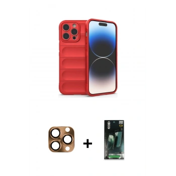 MARSİLYAN™- iPhone 16 Pro Max Kılıf Atlas Koleksiyonu - Siyah 360 Mat Full Body Arka Koruyucu + Pers Alüminyum Kamera Lens - CLTM