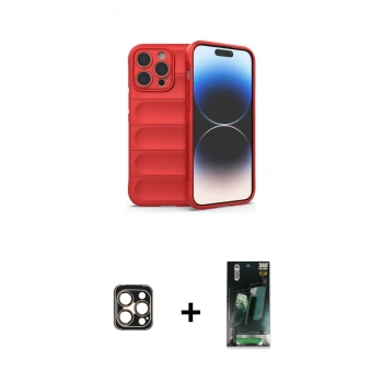 MARSİLYAN™- iPhone 16 Pro Max Kılıf Atlas Koleksiyonu - Siyah 360 Mat Full Body Arka Koruyucu + PVD Metal Kamera Lens - GD