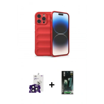MARSİLYAN™- iPhone 16 Pro Max Kılıf Atlas Koleksiyonu - Siyah 360 Mat Full Body Arka Koruyucu + Bilvis Titan Kamera Lens - SH