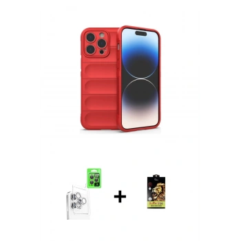 MARSİLYAN™- iPhone 16 Pro Max Kılıf Atlas Koleksiyonu - Siyah Buffer Cam Ekran Koruyucu + Raze Metal Kamera Lens - BZ