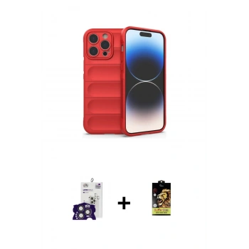 MARSİLYAN™- iPhone 16 Pro Max Kılıf Atlas Koleksiyonu - Siyah Buffer Cam Ekran Koruyucu + Bilvis Titan Kamera Lens - TMGI