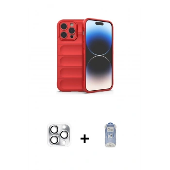 MARSİLYAN™- iPhone 16 Pro Max Kılıf Atlas Koleksiyonu - Siyah Joko Magic 5D Cam + Pers Alüminyum Kamera Lens - GS