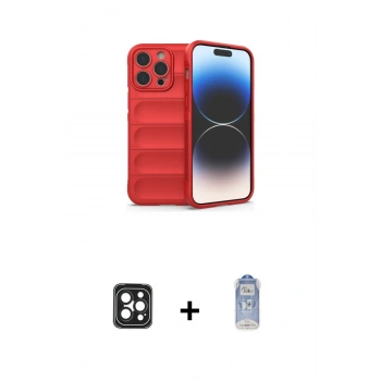 MARSİLYAN™- iPhone 16 Pro Max Kılıf Atlas Koleksiyonu - Siyah Joko Magic 5D Cam + PVD Metal Kamera Lens - SH