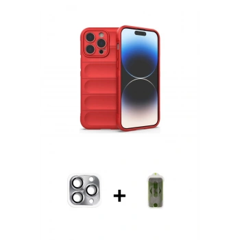 MARSİLYAN™- iPhone 16 Pro Max Kılıf Atlas Koleksiyonu - Siyah Joko Magic 5D Hayalet Cam + Pers Alüminyum Kamera Lens - GI