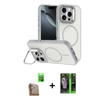 MARSİLYAN™- iPhone 16 Pro Max Kılıf Çekirdek Klasik - Şeffaf 360 Full Body Arka Koruyucu + Raze Metal Kamera Lens - CLTM