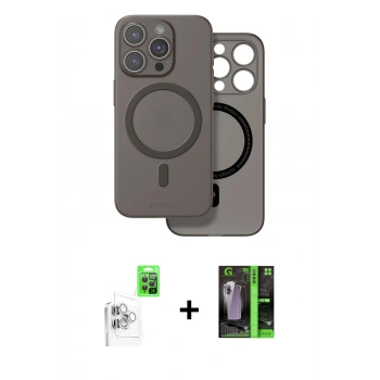 MARSİLYAN™- iPhone 16 Pro Max Kılıf Çekirdek Klasik - Şeffaf 360 Full Body Arka Koruyucu + Raze Metal Kamera Lens - BZ