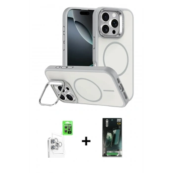 MARSİLYAN™- iPhone 16 Pro Max Kılıf Çekirdek Klasik - Siyah 360 Mat Full Body Arka Koruyucu + Raze Metal Kamera Lens - BZ