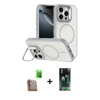 MARSİLYAN™- iPhone 16 Pro Max Kılıf Çekirdek Klasik - Siyah 360 Mat Full Body Arka Koruyucu + Raze Metal Kamera Lens - CLTM