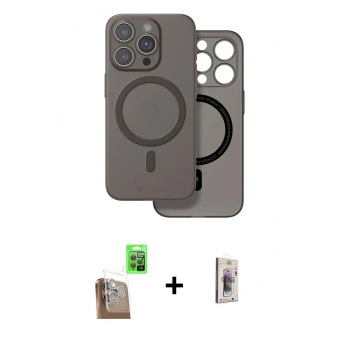 MARSİLYAN™- iPhone 16 Pro Max Kılıf Çekirdek Klasik - Siyah Bilvis 3D Cam Ekran Koruyucu + Raze Metal Kamera Lens - CLTM