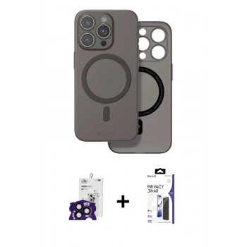 MARSİLYAN™- iPhone 16 Pro Max Kılıf Çekirdek Klasik - Siyah Bilvis 3X AR Hayalet Cam Ekran Koruyucu + Bilvis Titan Kamera Lens - SH