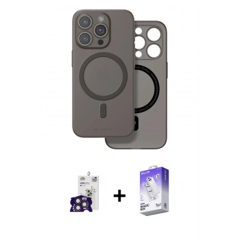MARSİLYAN™- iPhone 16 Pro Max Kılıf Çekirdek Klasik - Siyah Bilvis 5in1 3D Magic Cam Ekran Koruyucu + Bilvis Titan Kamera Lens - TMGI