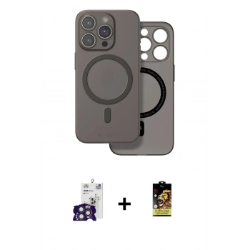 MARSİLYAN™- iPhone 16 Pro Max Kılıf Çekirdek Klasik - Siyah Buffer Cam Ekran Koruyucu + Bilvis Titan Kamera Lens - TMGI
