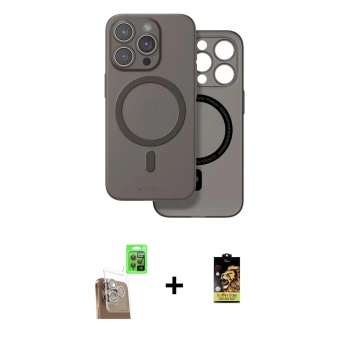 MARSİLYAN™- iPhone 16 Pro Max Kılıf Çekirdek Klasik - Siyah Buffer Cam Ekran Koruyucu + Raze Metal Kamera Lens - CLTM