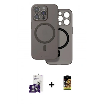 MARSİLYAN™- iPhone 16 Pro Max Kılıf Çekirdek Klasik - Siyah Buffer Cam Ekran Koruyucu + Bilvis Titan Kamera Lens - GS