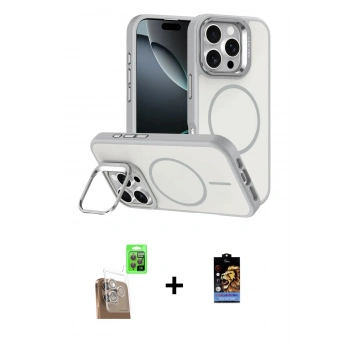 MARSİLYAN™- iPhone 16 Pro Max Kılıf Çekirdek Klasik - Siyah Buffer Hayalet Cam Ekran Koruyucu + Raze Metal Kamera Lens - CLTM