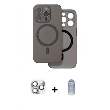 MARSİLYAN™- iPhone 16 Pro Max Kılıf Çekirdek Klasik - Siyah Joko Magic 5D Cam + Pers Alüminyum Kamera Lens - GS