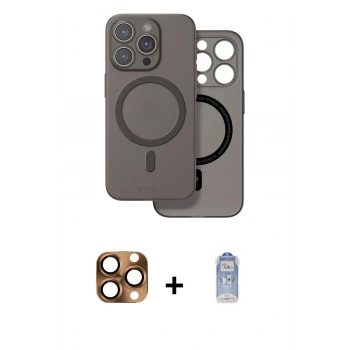 MARSİLYAN™- iPhone 16 Pro Max Kılıf Çekirdek Klasik - Siyah Joko Magic 5D Cam + Pers Alüminyum Kamera Lens - CLTM