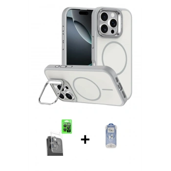 MARSİLYAN™- iPhone 16 Pro Max Kılıf Çekirdek Klasik - Siyah Joko Magic 5D Cam + Raze Metal Kamera Lens - SH