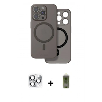 MARSİLYAN™- iPhone 16 Pro Max Kılıf Çekirdek Klasik - Siyah Joko Magic 5D Hayalet Cam + Pers Alüminyum Kamera Lens - GS