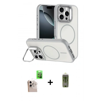 MARSİLYAN™- iPhone 16 Pro Max Kılıf Çekirdek Klasik - Siyah Joko Magic 5D Hayalet Cam + Raze Metal Kamera Lens - NLGY
