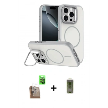 MARSİLYAN™- iPhone 16 Pro Max Kılıf Çekirdek Klasik - Siyah Joko Magic 5D Hayalet Cam + Raze Metal Kamera Lens - CLTM